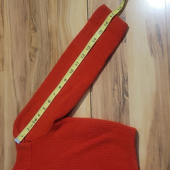 Vintage 80s Red Orange Ribbed Wool Knit Cropped Sweater XS - Picture 14 of 16